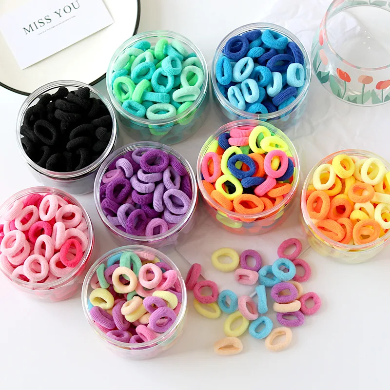 Wholesale Cheap Cotton Multicolor high stretch rubber band no crease Soft Elastic Hair Rings Hair Ties for ladys and Girls