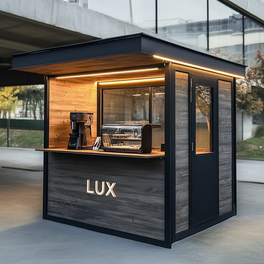 Modern Luxury Cake Cafe Furniture Coffee Shop Interior Design Decoration Prefab Wood Coffee Kiosk Designs Idea