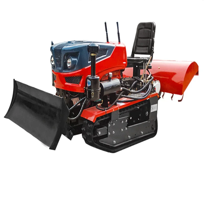 
35 horsepower agricultural greenhouse orchard multi-functional diesel rotary tiller riding crawler micro tiller 