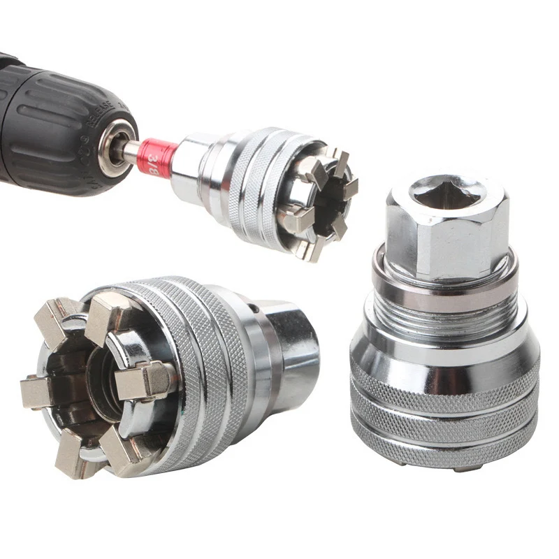 Wholesale Universal Socket 7mm-19mm Multi-Function Ratchet Wrench Power Drill Adapter Universal Socket Grip Tool