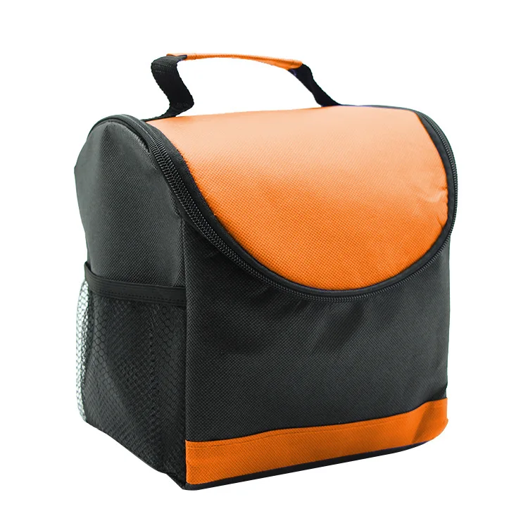 OEM customized waterproof portable mini lunch bag fashion black lunch cooler tote bag