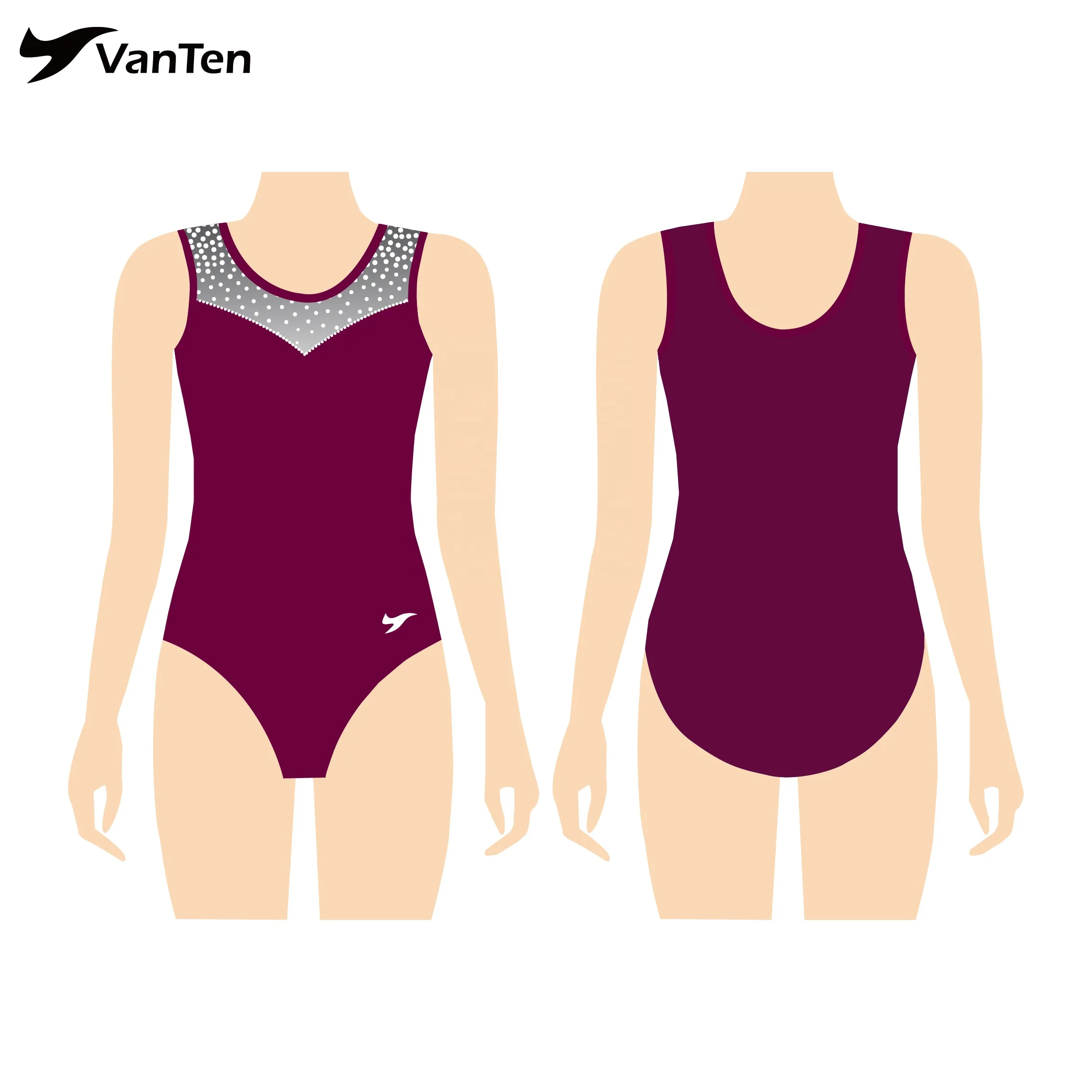 VANTEN College team rhythmic gymnastics costume sublimated girls dance gymnastics leotards