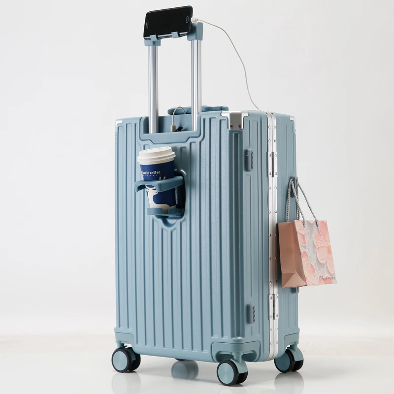 Carry On Luggage with Aluminum Frame, 20 Inch ABS Hard Shell Suitcase with Spinner Wheels  Lightweight Luggage for Travel