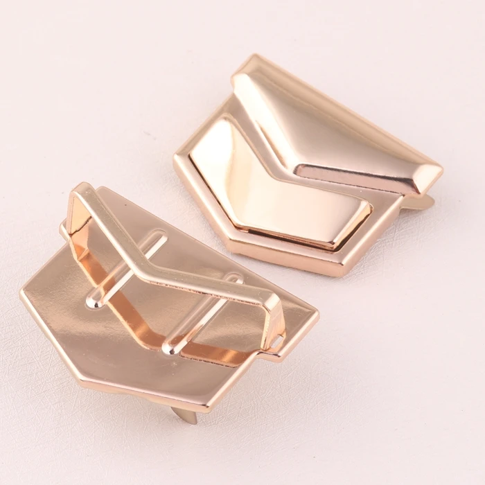 hot sale light gold color fancy metal handbag twist lock purse press push lock bag turn lock