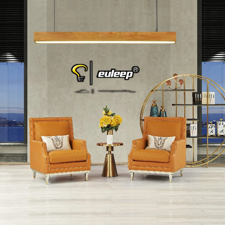 led linear luminaire Factory direct wood grain color profile pendant hanging led lights for office shop light