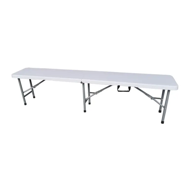 6FT White Plastic Fold in half Bench Outdoor Garden Portable Benches