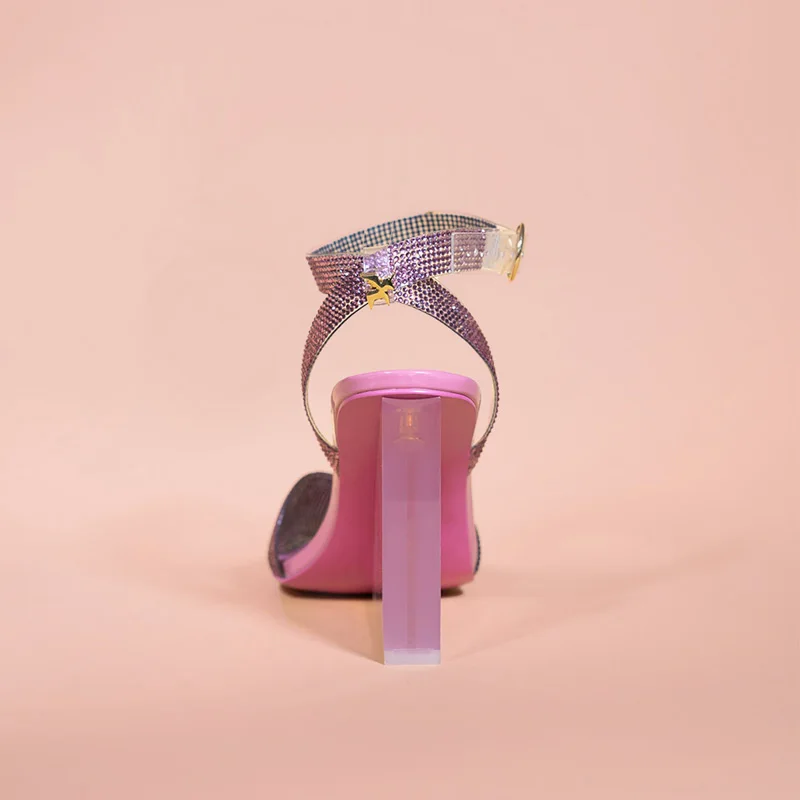 Custom Bling Bling Pumps Manufacturer Clear Wedges Platform Heels Glitter Party Pumps Custom Transparent Platform Wedges Heels