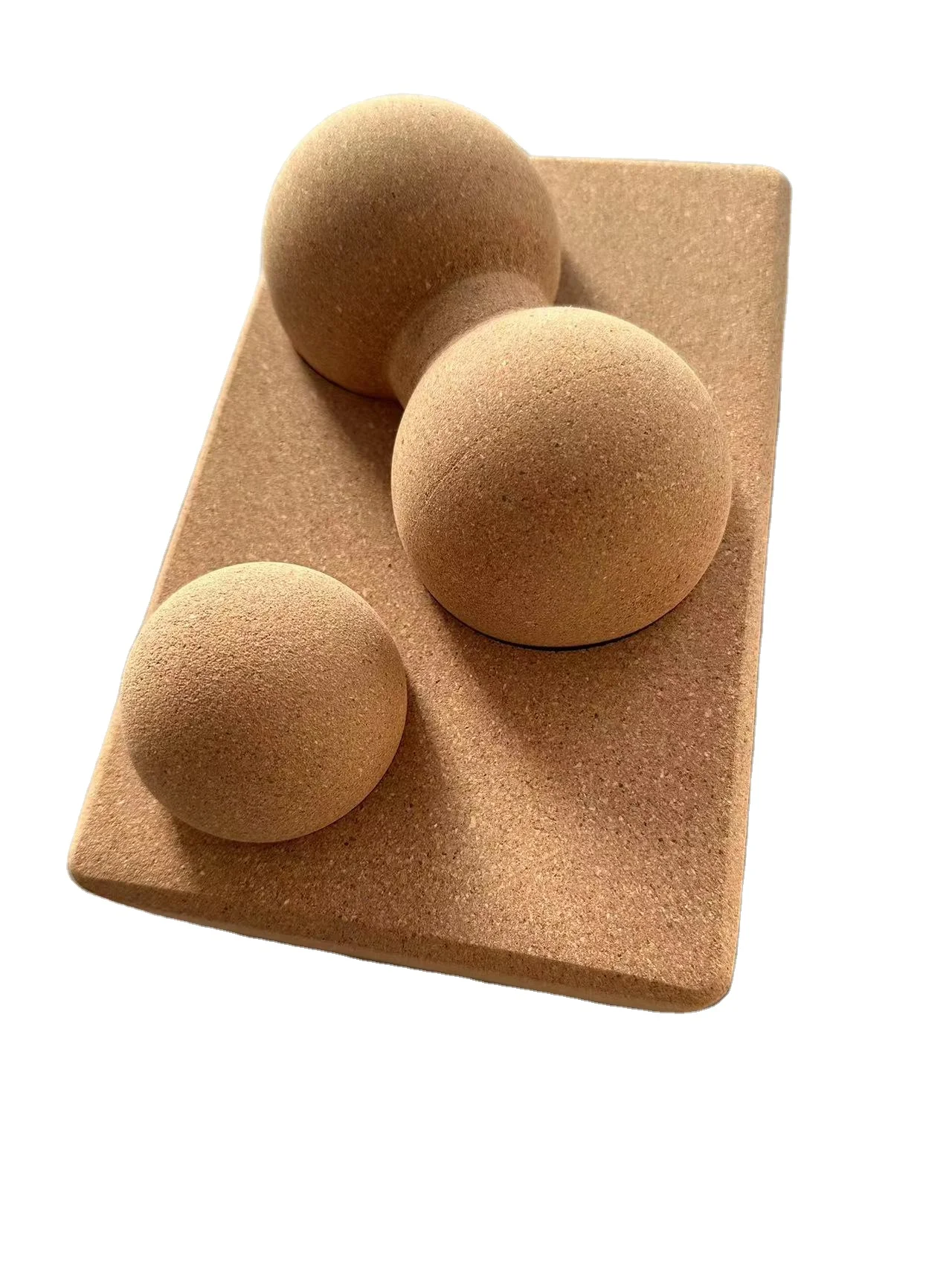 Factory Supply High Density Natural Wooden Foam Roller Fitness Muscle Massage Cork Yoga ball