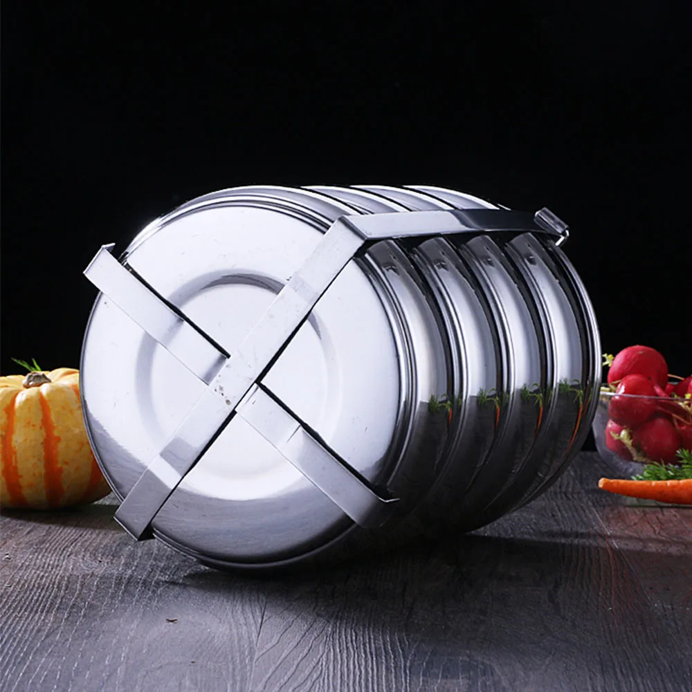 4 compartments food container metal homio lunch boxes tiffin box thermos box for school office 14-18cm