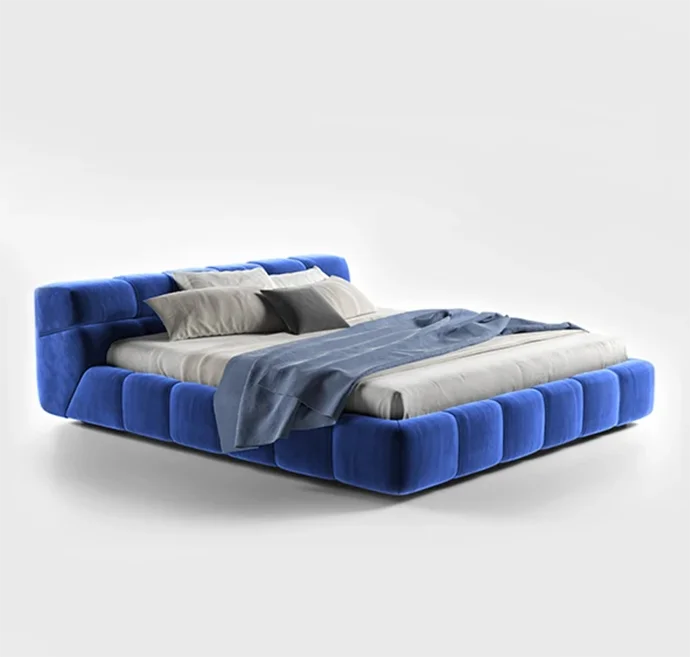 chesterfield bed  /  button tuftied leather bed / queen size vintage leather bed