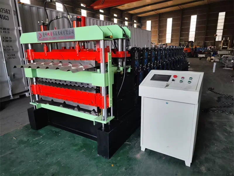 1000/1200 Triple Deck Automatic Roofing Sheet making machine Trapezoidal Corrugated Roofing Panel Tile  Machine glaze roofing