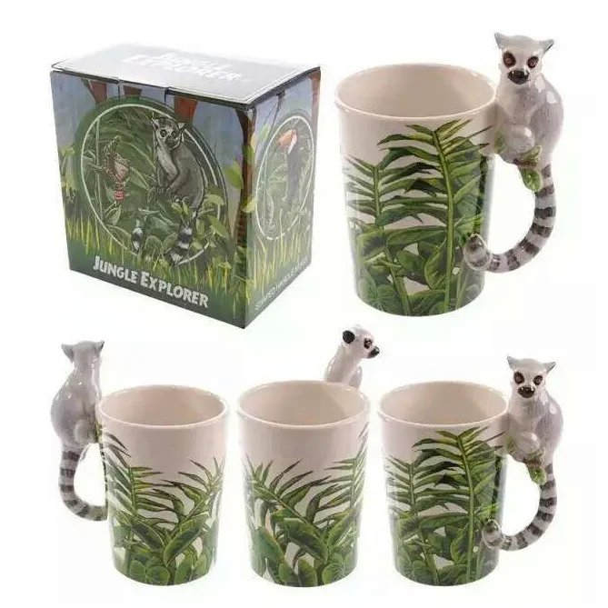 
Creative Frog Panda parrot ceramic mug with hand-painted 3D animal Mug 
