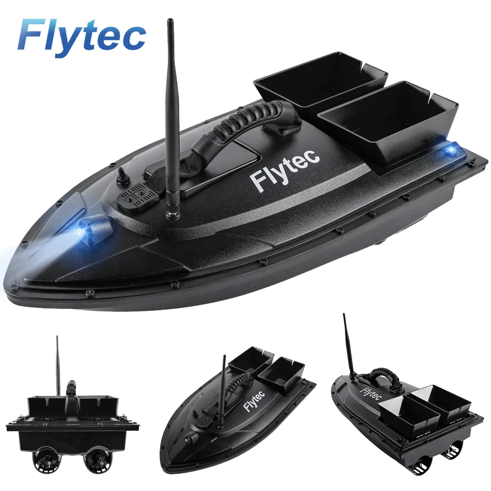 Flytec 2011-5 Electric RC Fishing Bait Boat, 1.5KG Loading Double Silos 500M Remote Control Bait Boat For Lakes,Rivers Fishing