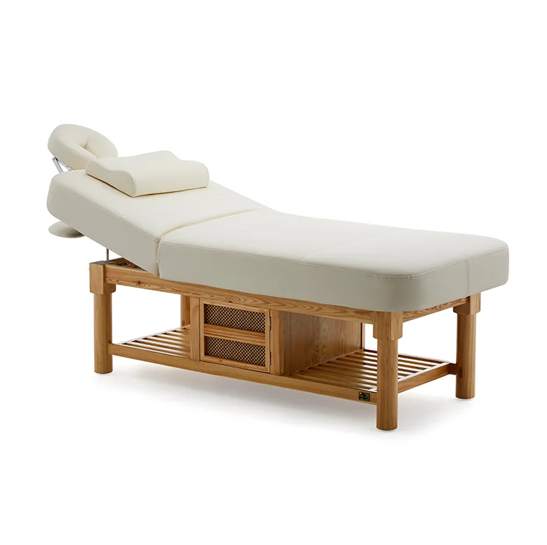 Hight quality beauty salon furniture wooden facial bed fashion designs body massage table  beauty bed for sale