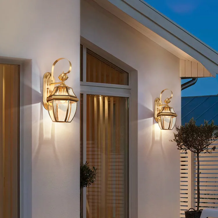 Modern Outdoor waterproof Ip65 Garden Brass Wall Lights Outdoor Fancy Indoor Home Sconces Led Wall Lamp