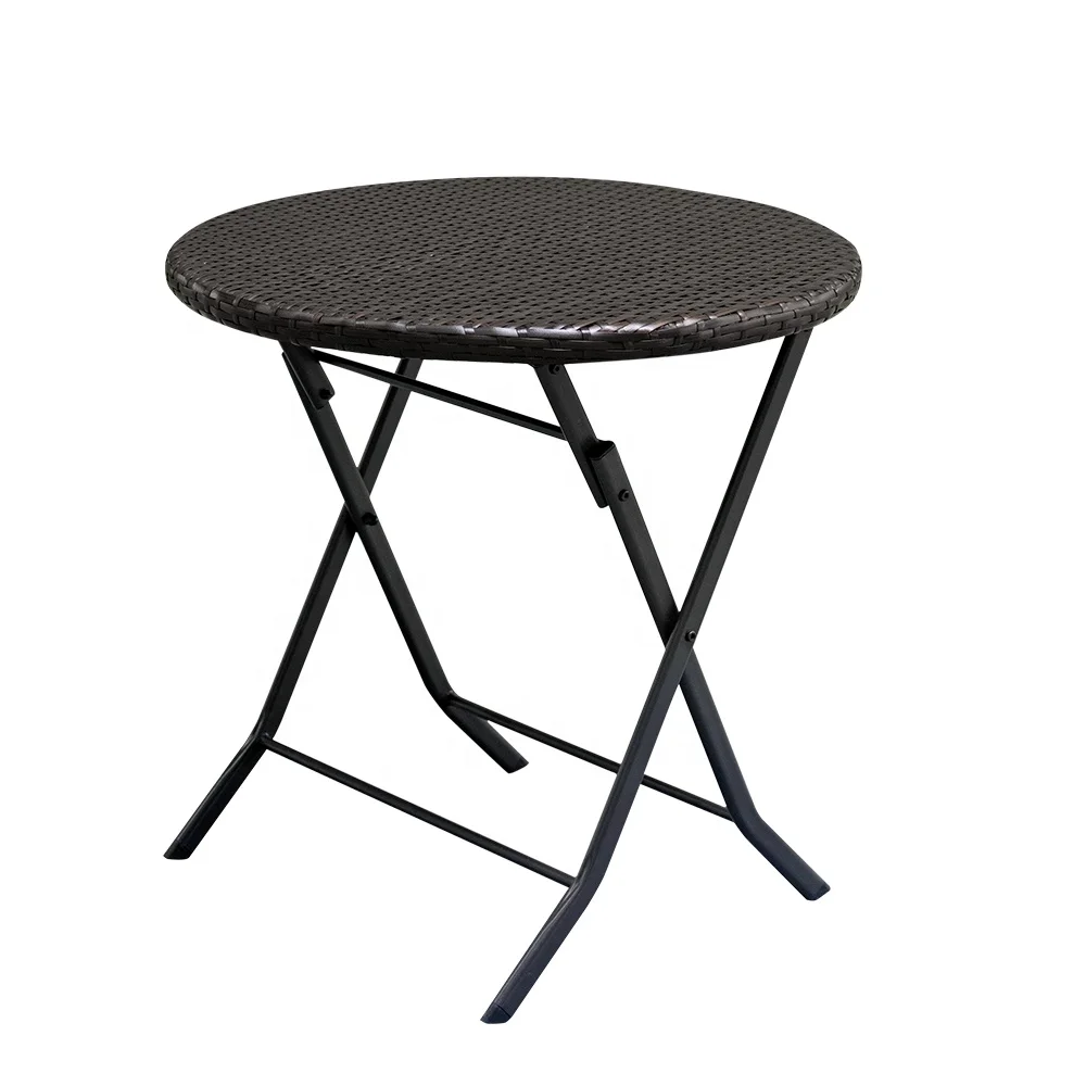 Rattan Patio Furniture 3 Piece Rattan Outdoor Furniture Folding Table and Chair Garden Bistro Bistro Set