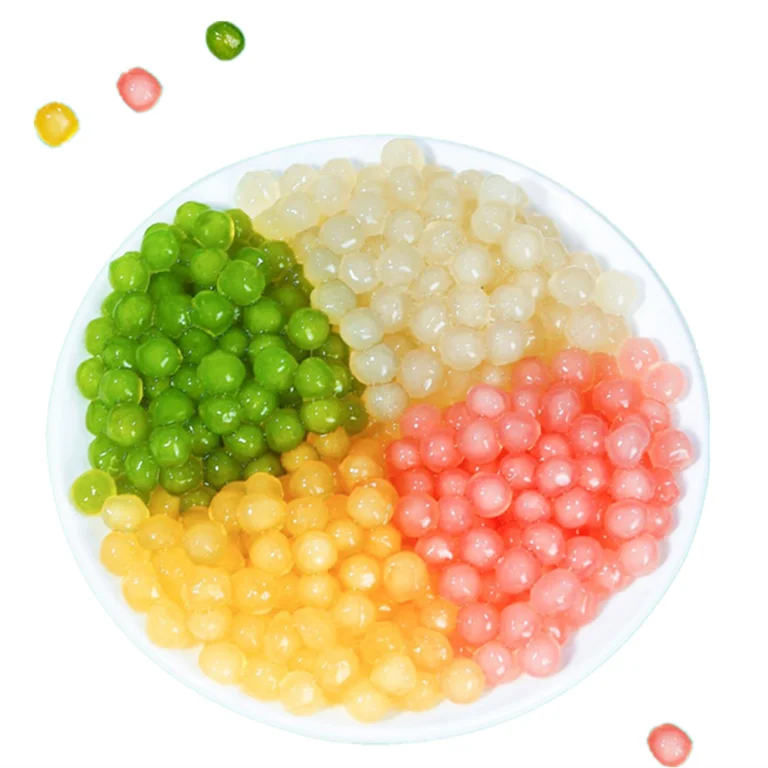 fast cooking instant peach Tapioca ball Pearls Poping Ball 1kg Raw Material for Taiwan Milk Tea Bubble Tea ice cream