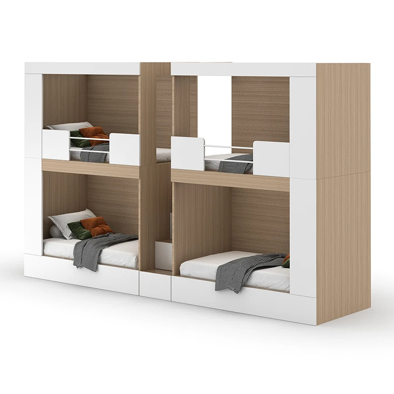 New hotel and hostel 2 layer levels and 2 tiers sleeping pod triple bunk bed capsule bed for hostels bedroom