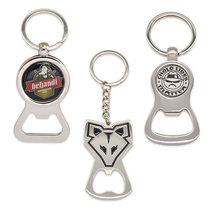 Wholesale factory metal custom logo key chain blank bottle opener keychain
