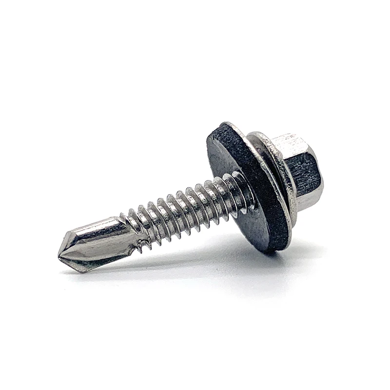 High quality stainless steel 410 Hex Head Building Roofing Tek Screws Self Drilling Screws With bonded EPDM Rubber Washers