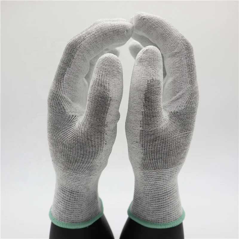 Carbon fiber PU coated touch screen glove ESD gloves