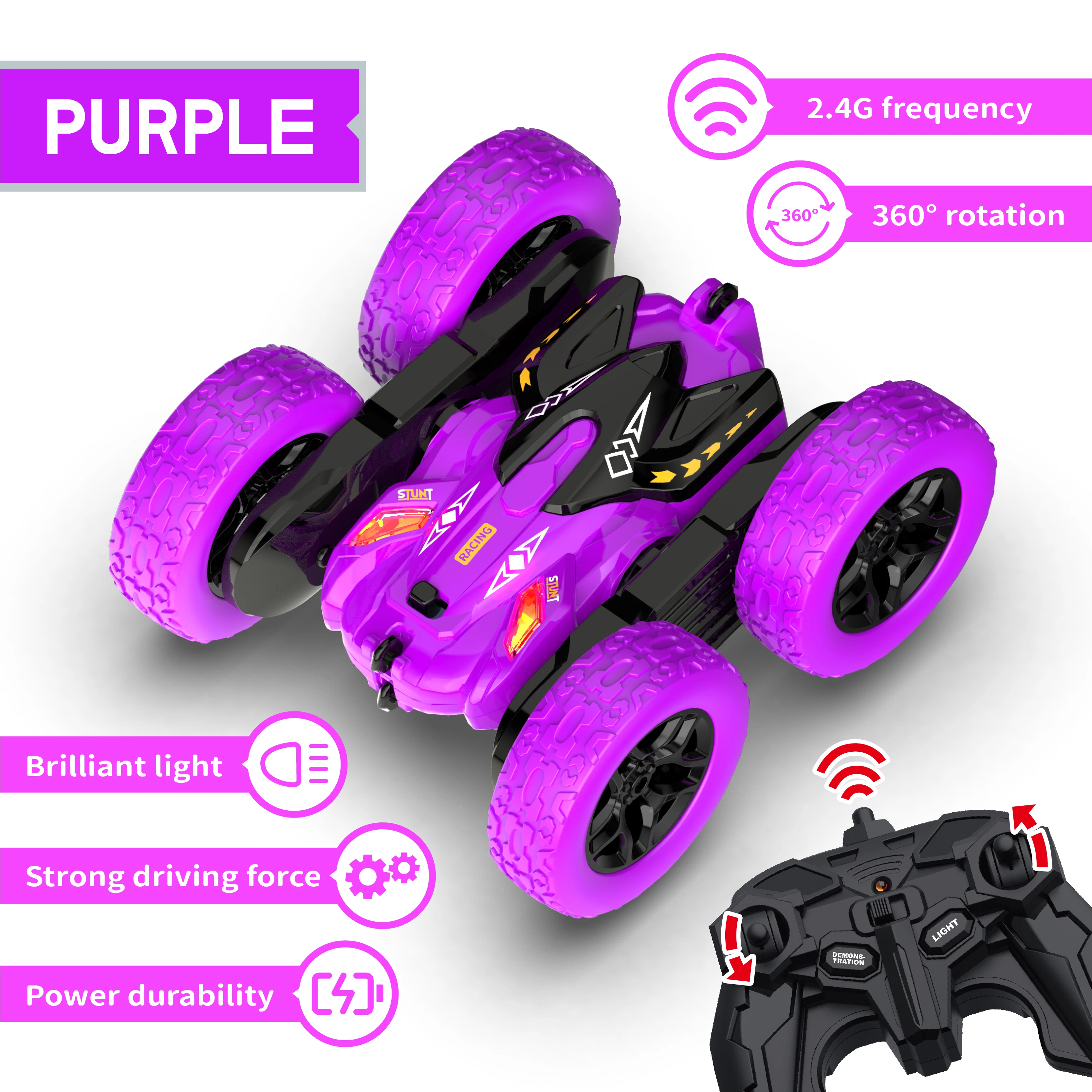 Radio Control Toy 2.4G Rc Drift Car Toys Double Sided 360 Degree Rotation Off Road Remote Control Stunt Car Toys  For Kids