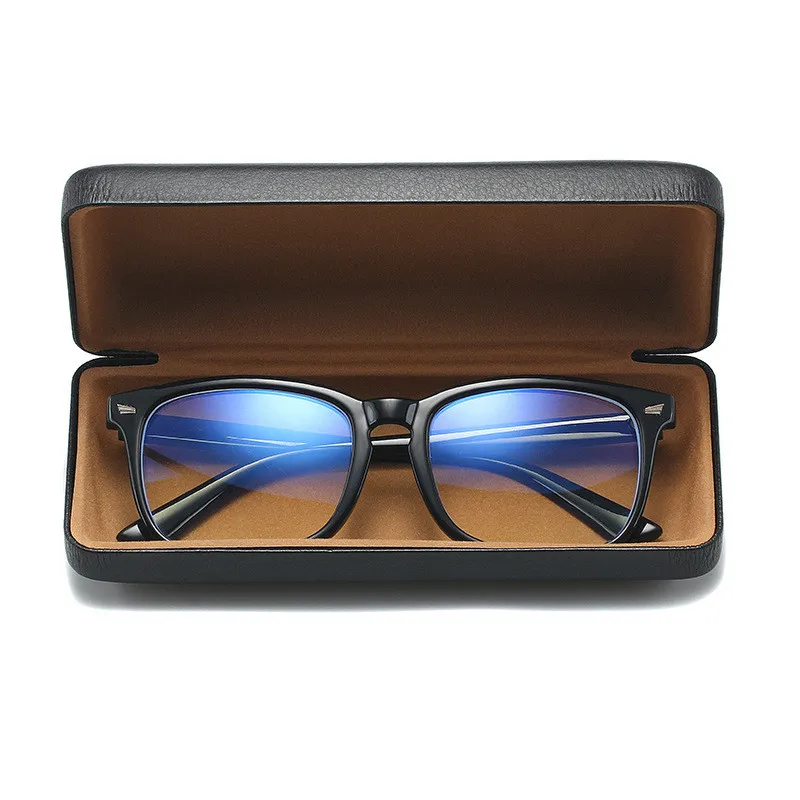 Wholesale optical glasses luxury sunglasses case custom logo eyeglasses packaging pu leather boxes square metal hard cases
