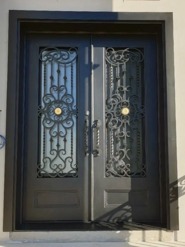 Front entry design iron door exterior cast iron door modern wrought iron Security door