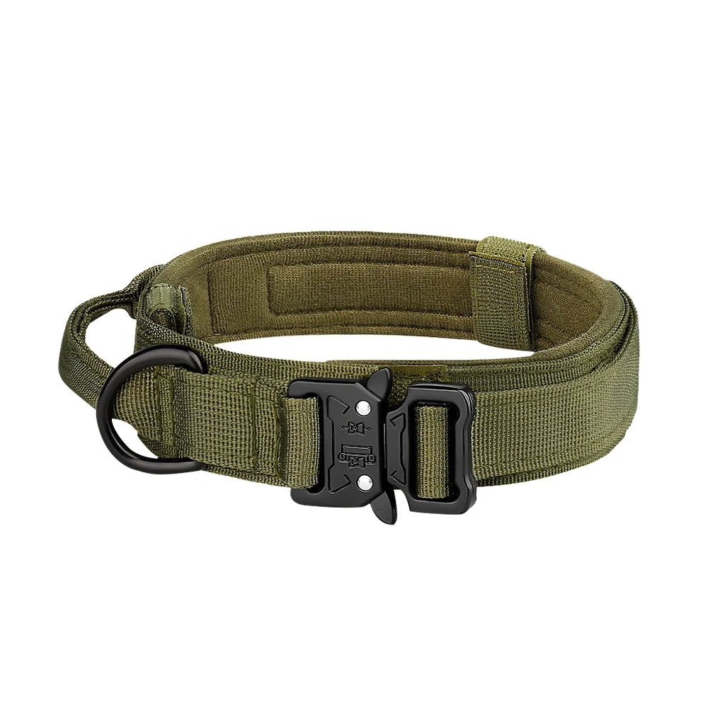 pet products classic metal buckle dog training collar tactical dog collar and leash set luxury