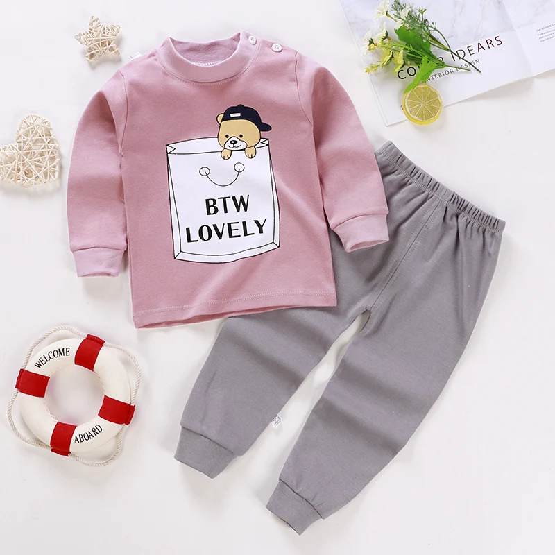 
Best Price Cartoon Kids Wear Little Boys Clothes Set Toddler Girls Pajamas Set 