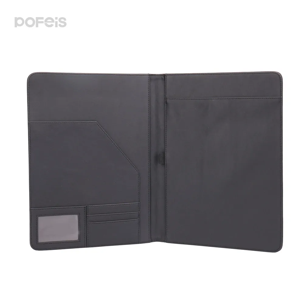 Wholesale Size Logo Pu Leather Presentation Custom A4 File Folder With 4 Pocket