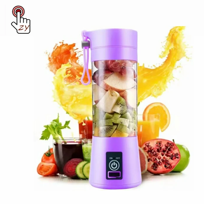 Wholesale Electric USB Fresh Orange Juicer Mini Blender Smoothies Six Blades Commercial Handle Portable Blenders Juicers