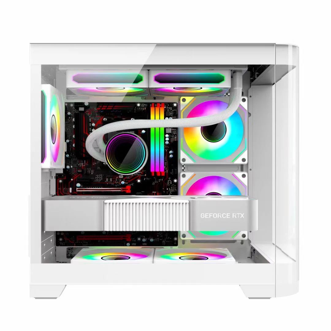 Low price of Brand new 5 card slot expansion esport gaming computer case M-ATX panoramic sea view room chassis