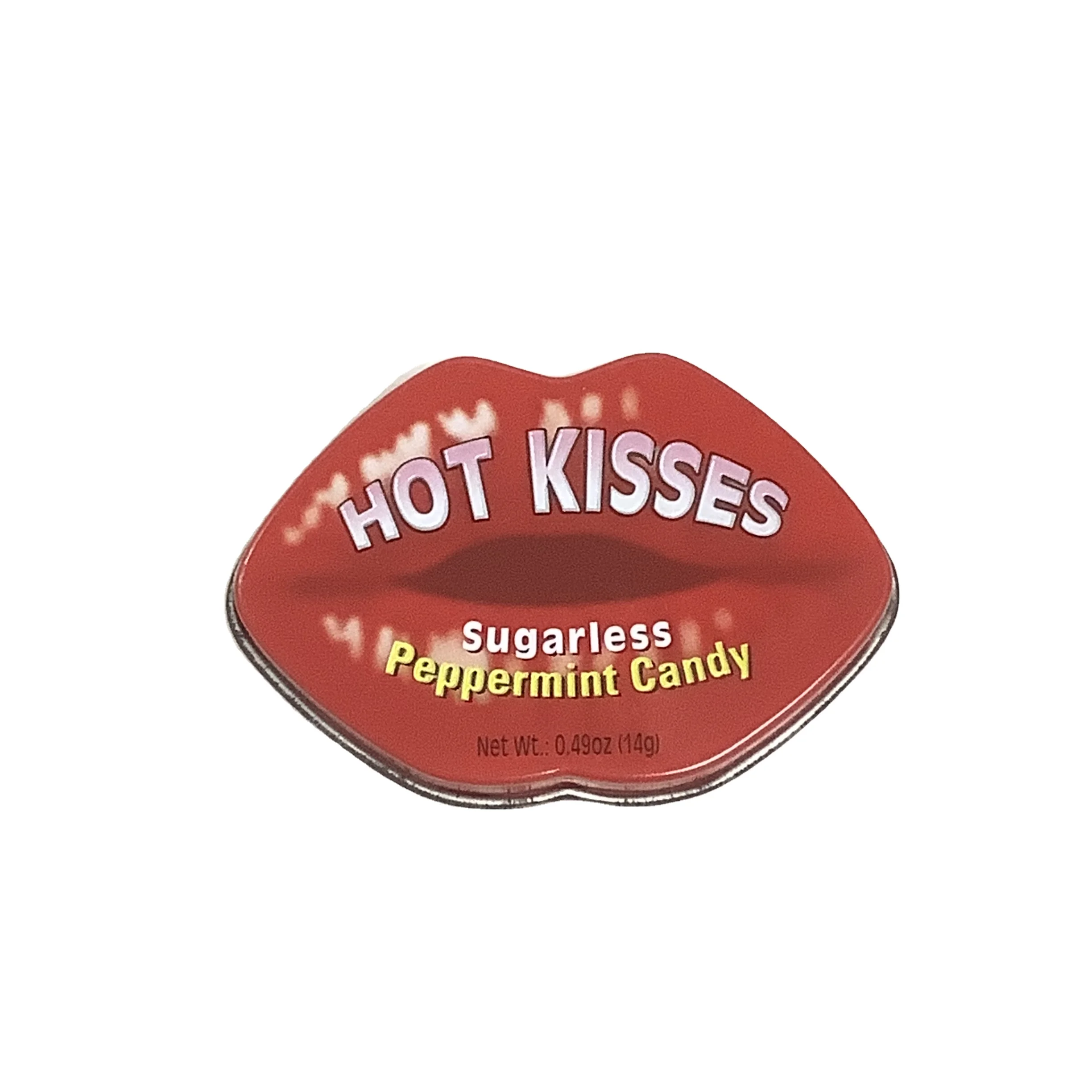 new design special shape lip shape candy chocolate tin box