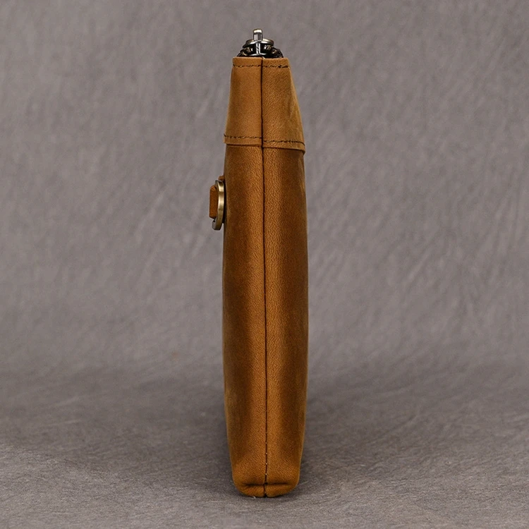 Large Capacity Genuine Crazy Leather Clutch Purse Men Business Clutch Hand Bag Wallet For Men