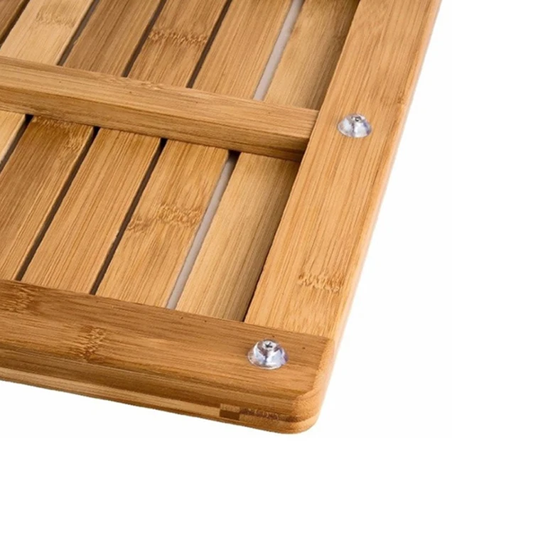 
Shower Bamboo High Quality Anti Slip Bath Mat Rug Bathroom 