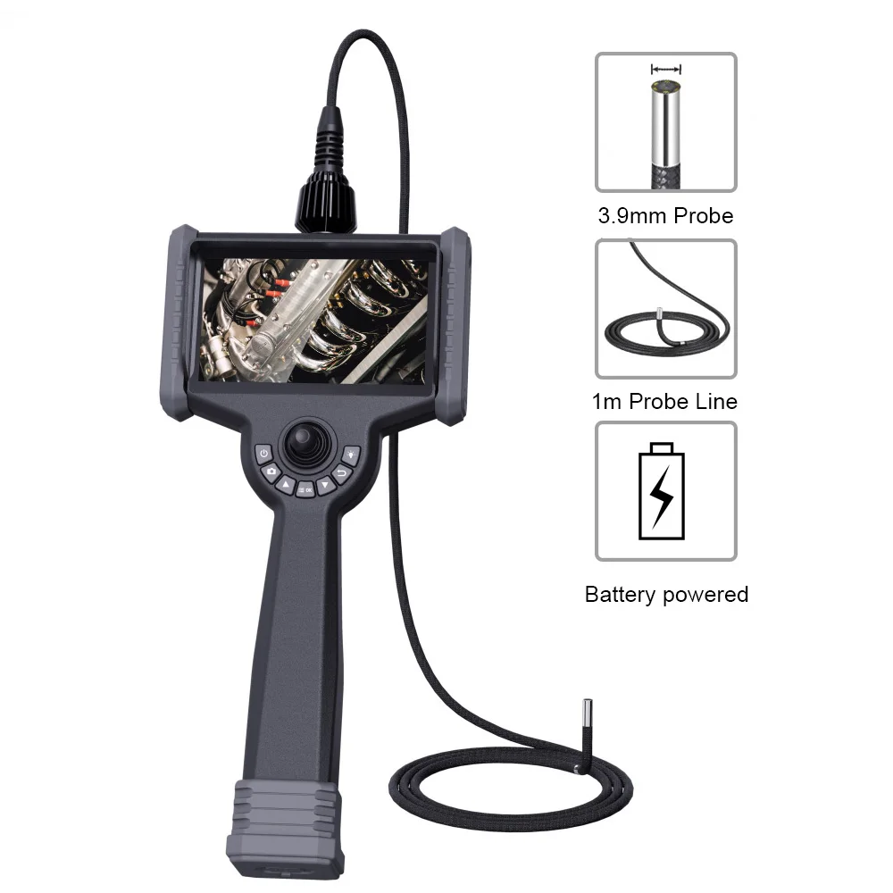 3.9mm industrial endoscope camera with LED light  flexible video endoscope camera for internal part of heavy machinery  P series