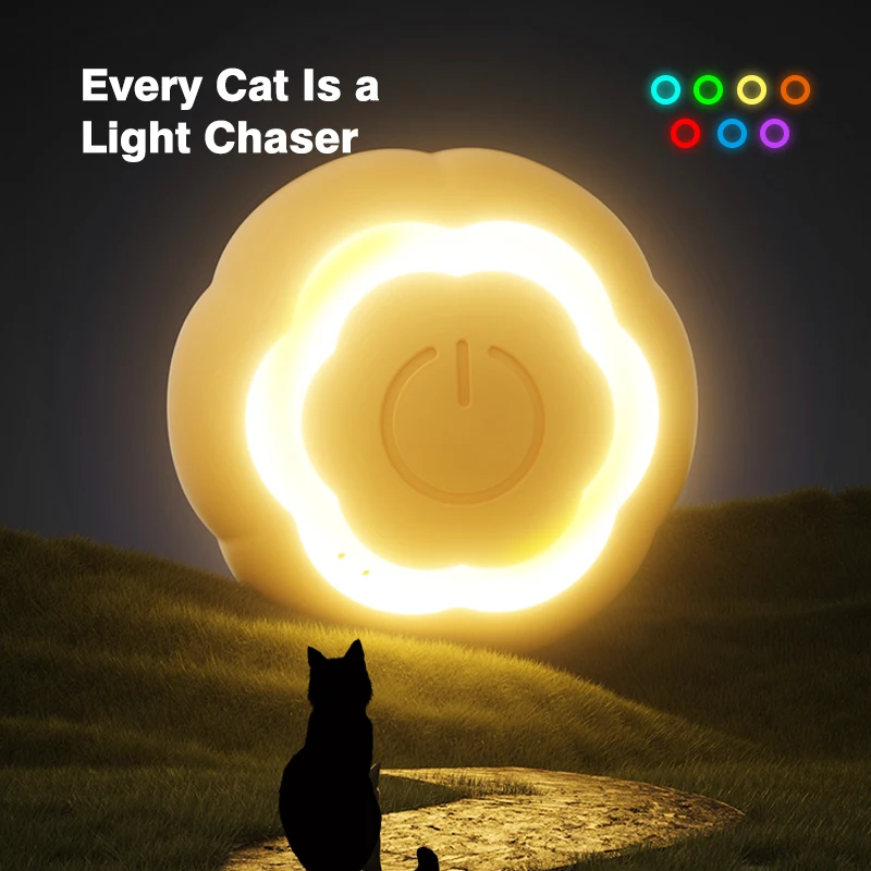 DDP Wholesale Smart Electric Cat Toys Pretty Design Cheap Automatic Rolling Interactive Cat Toy Ball with LED Pet Chasing Ball