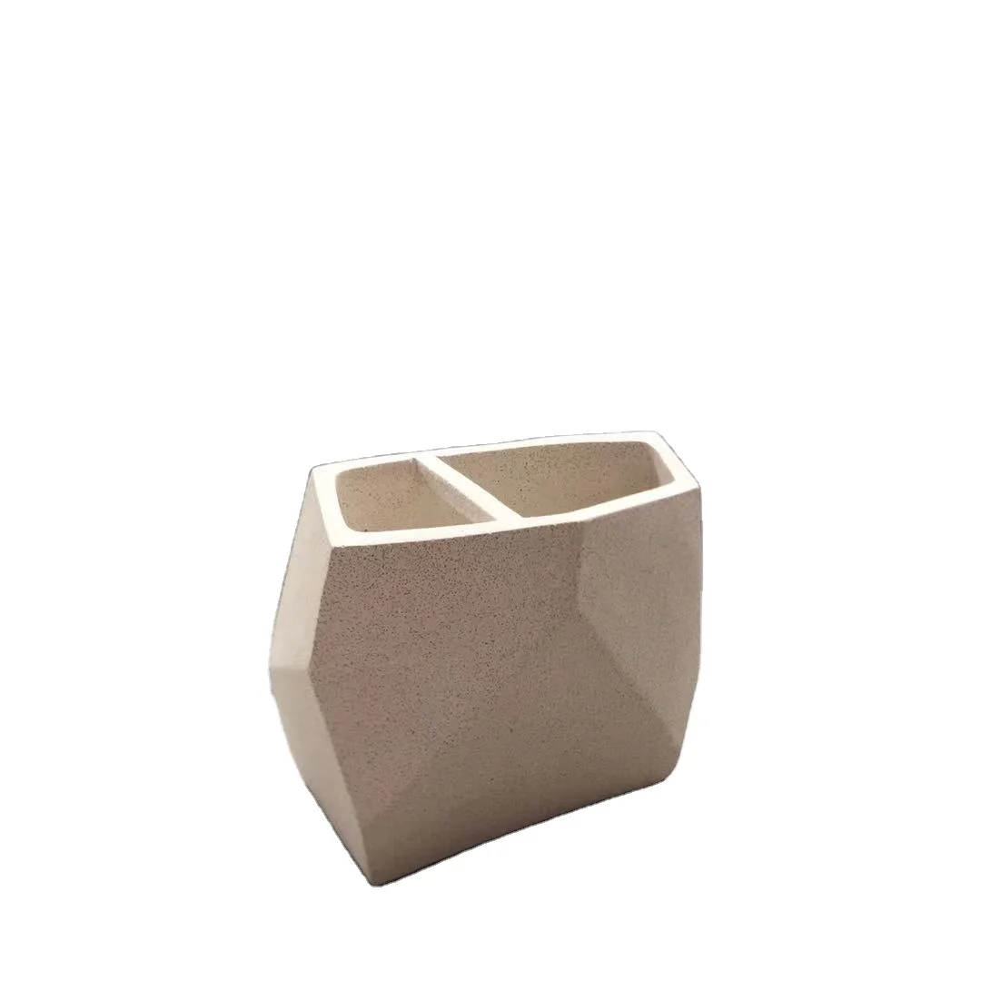 
Elegant Polygonal Toilet Decor Toothbrush Holder Sandstone Bathroom Accessories Concrete  (1600265528142)