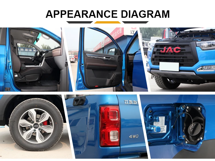 2023 Selling Popular Car JAC T8 Pro 4WD Sharp Standard Diesel pickup 4x4 diesel Turbo Diesel Engine Pickup Made in China