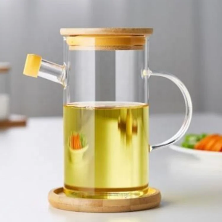 High borosilicate glass quantitative oil pot kitchen household oil tank creative soy sauce vinegar bottle seasoning bottle set