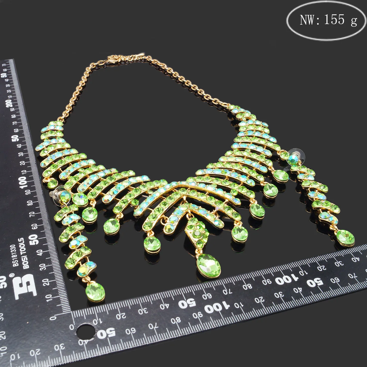  Yulaili оптовая продажа Горячая дизайны зеленый кристалл ожерелье браслет серьги кольцо для свадебной вечеринки повседневной жизни Jewllery наборы