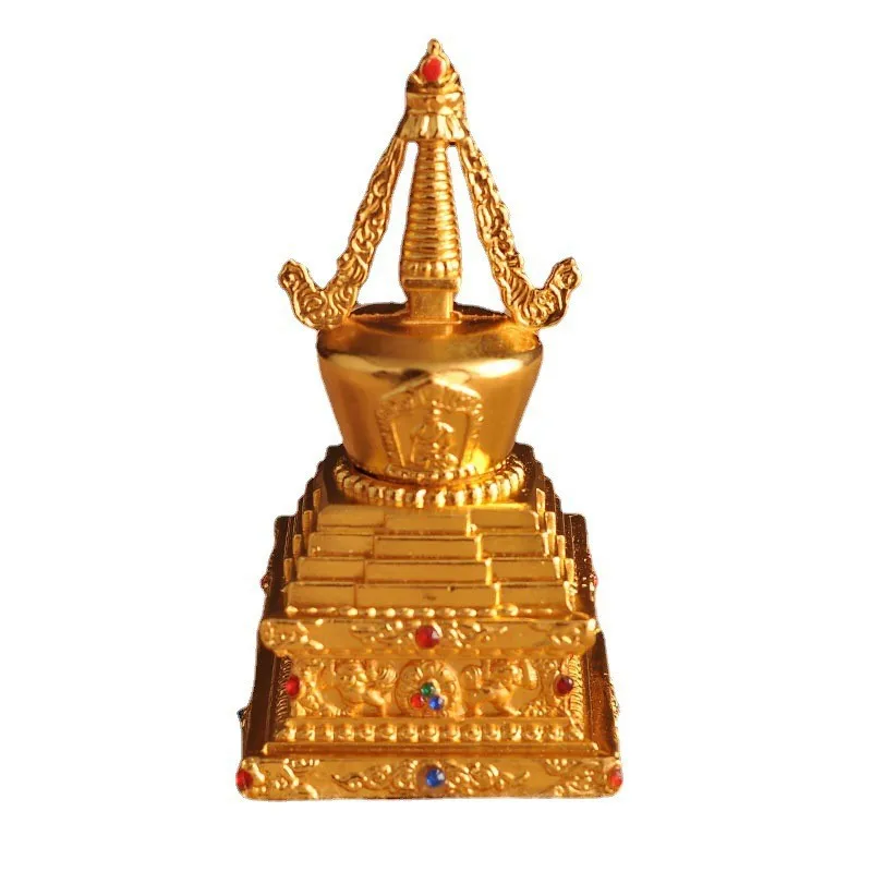 Feng Shui  alloy stupa Magic tools copper gilded relics pagoda divine whip pagoda gilded anti fading