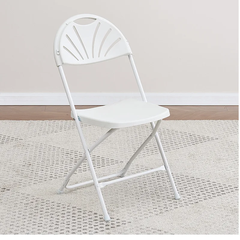 Lightweight Metal Tube Plastic Garden White Fan Back plastic folding Chair for Outdoor Events Wedding