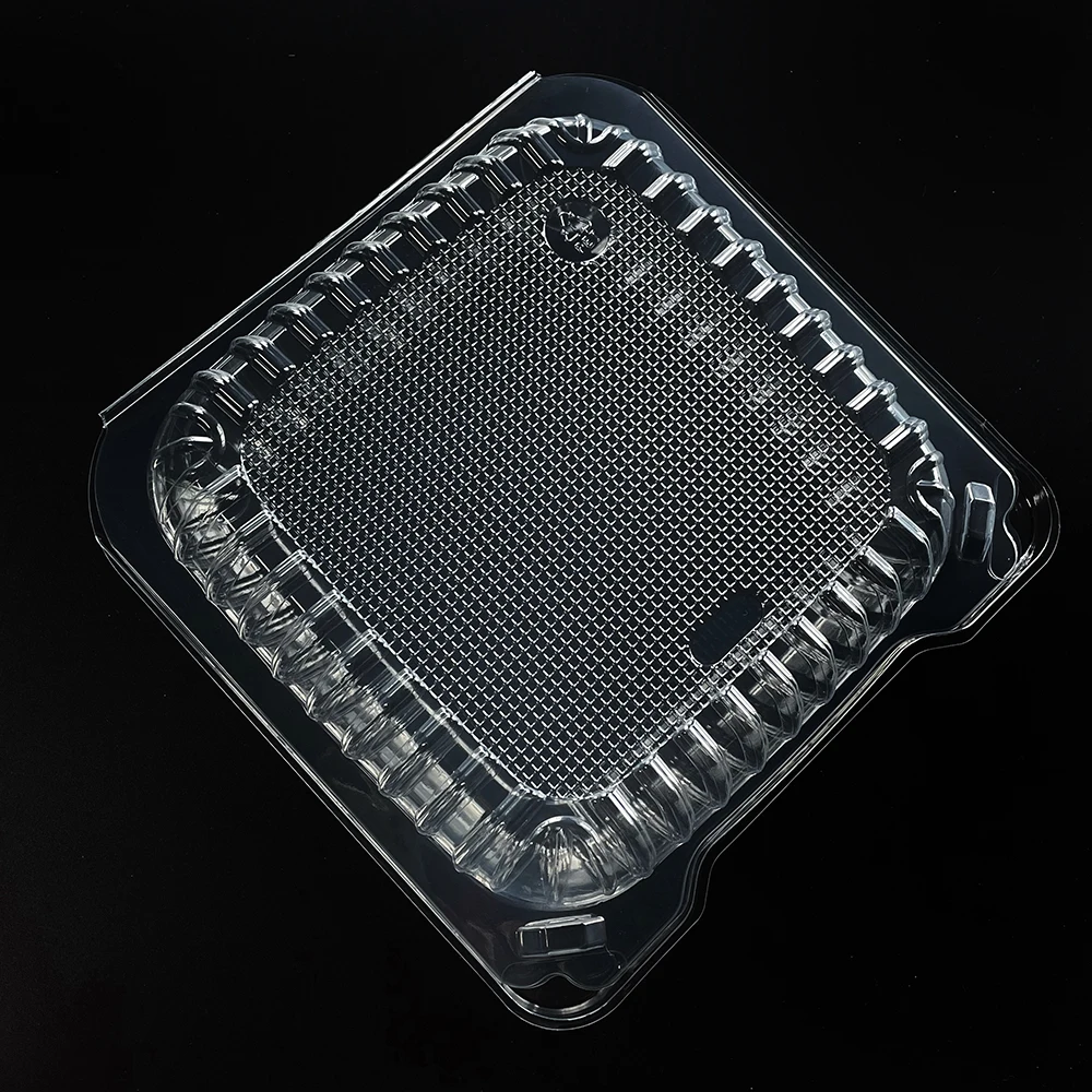 Custom Plastic Food Clamshell Disposable PLA Plastic Food Container Clear Take Away Plastic Box For Bakery Fruit Vegetable