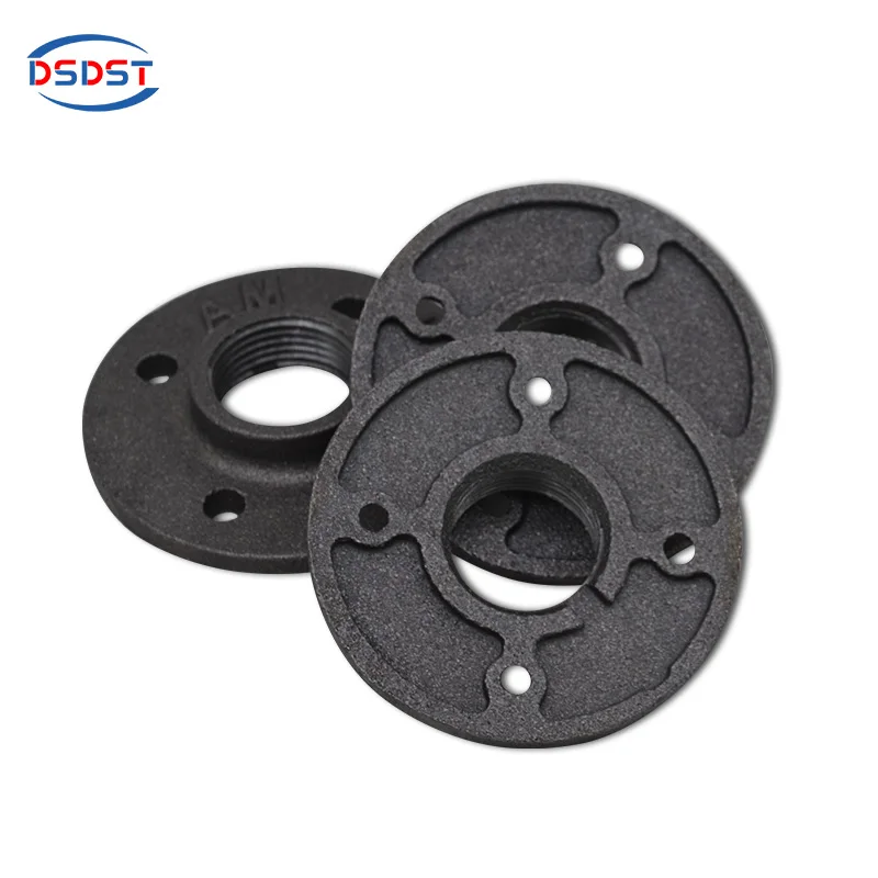supplier 4 holes floor flange 12 iron black for pipe furniture 34 floor flange ds os 1914