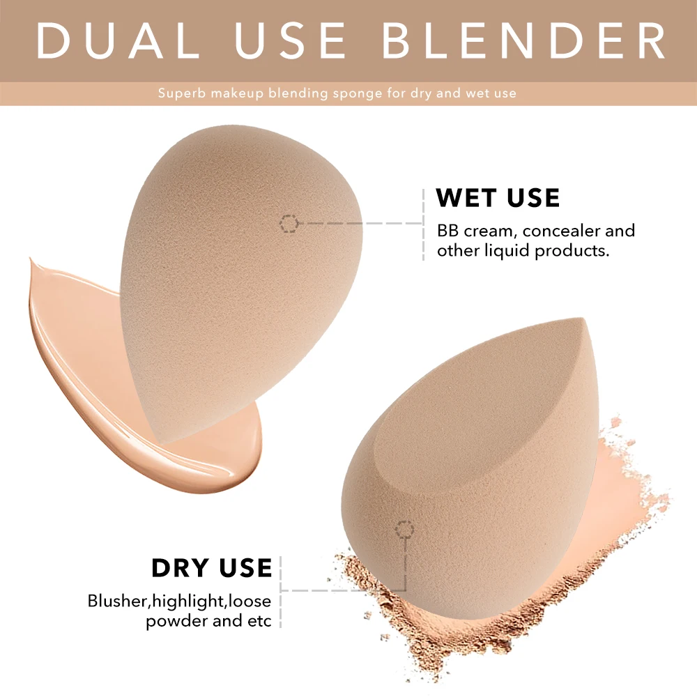 
Hot Sell 2020 Soft Beauty Foundation Sponge Latex Free Powder Puffs Esponja De Maquiagem Facial Sponge 