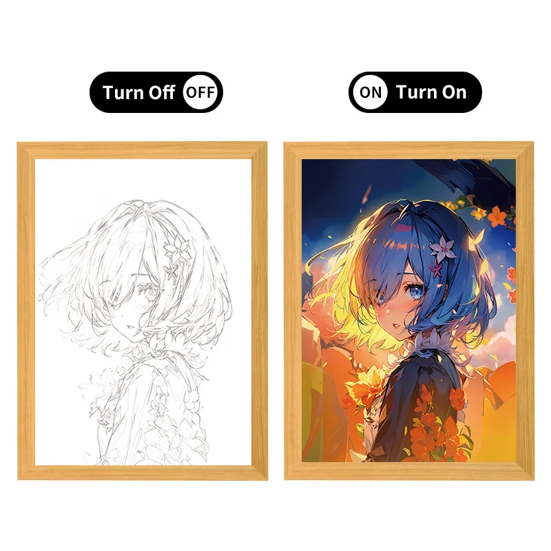 Eternal Garden Art Deco Spring Construction Theme Rectangle Shaped Color Changing LED Light with Horizontal Pattern