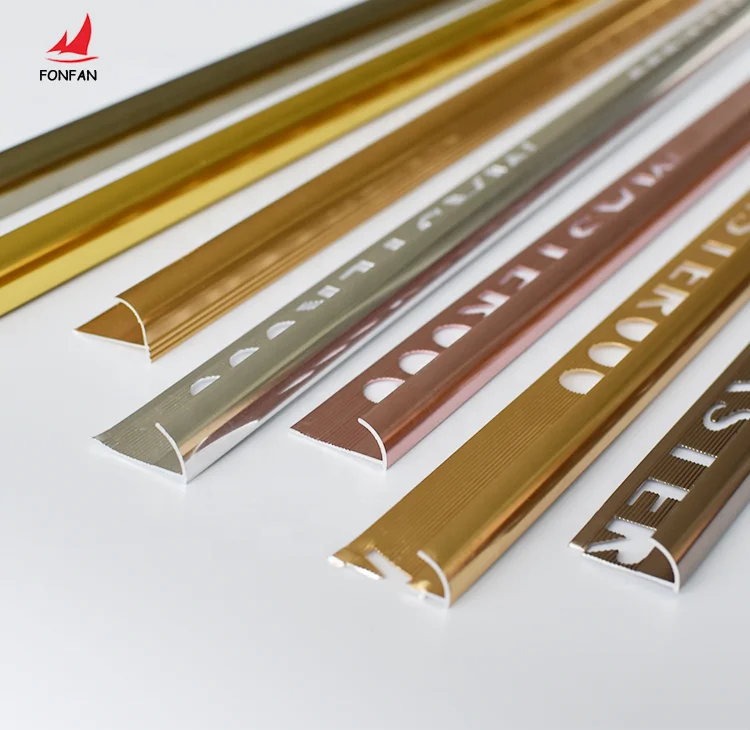 Wall Outside Metal Aluminium Profile Round Shape Edge Curved Aluminum Tile Trim Corners