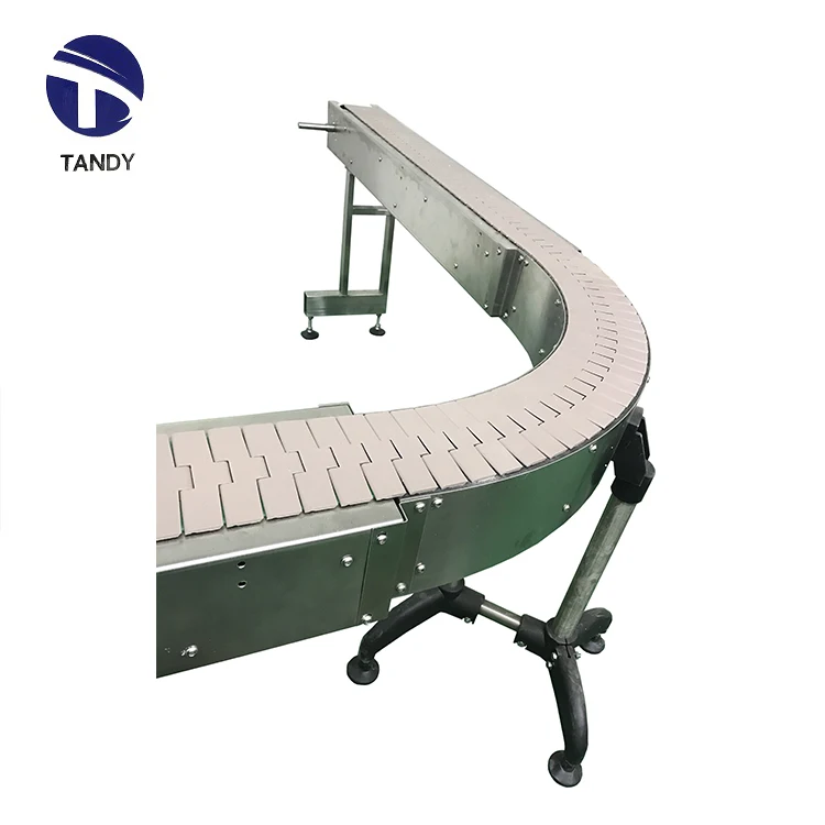 Chain belt modular conveyor Stainless steel plastic chain plate production line flexible chain conveyor